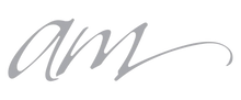 A logo of stylized A and M representing the business, 'advanced mineral makeup'.