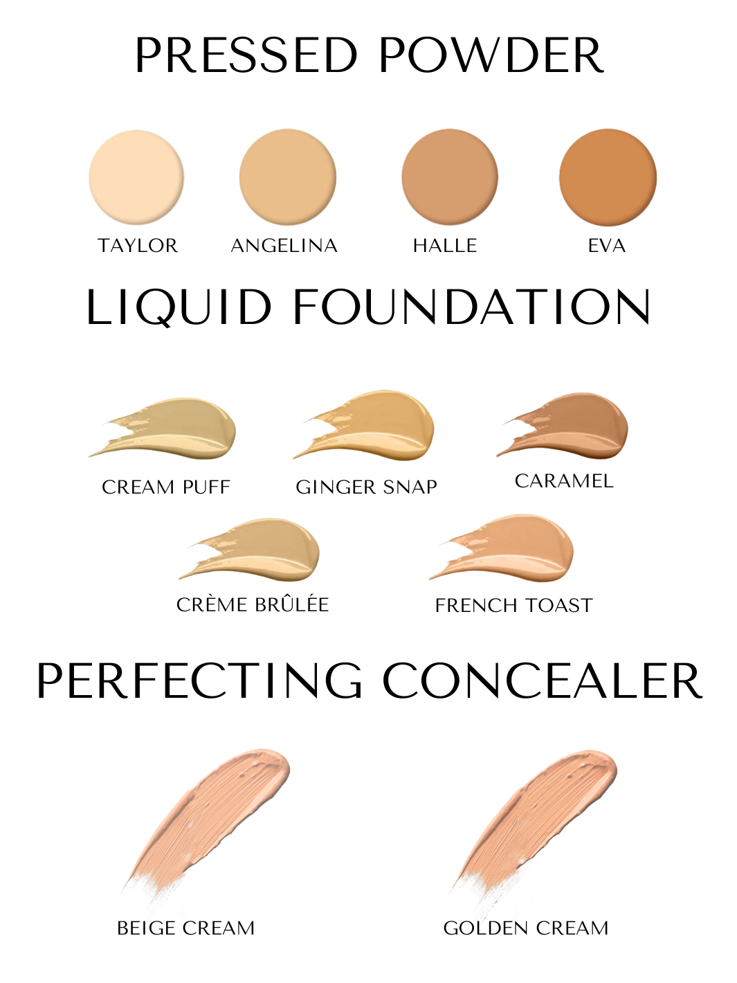 Advanced Mineral Makeup bundle product swatches