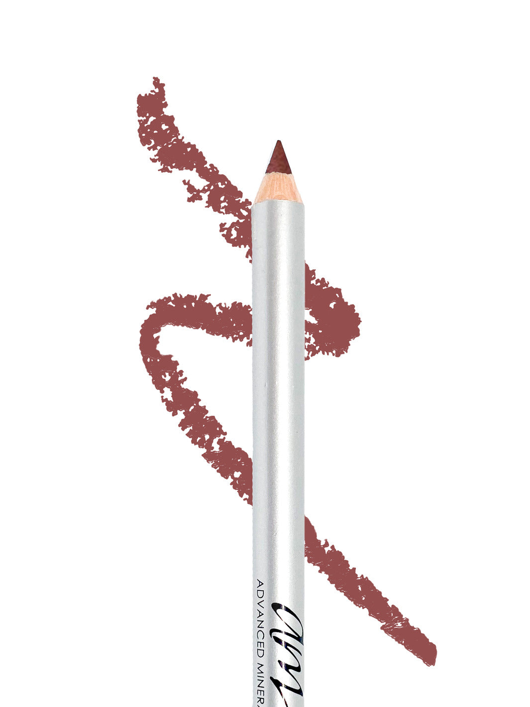 A pink-ish makeup pencil with a streak behind it to showcase the color on a white background. #colour_lady-j