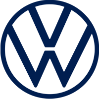 A blue top VW logo with the background removed.